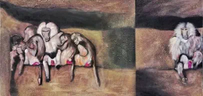 Wartezimmer der Welt / 100x40x4 cm